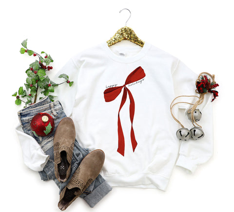 Happy Holidays Bow Sweatshirt (Boehm)